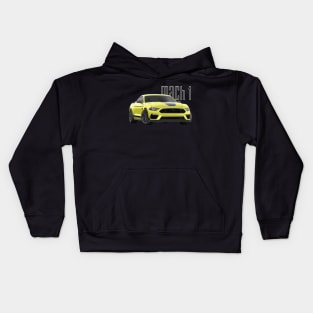 MACH 1 Mustang GT 5.0L V8 Performance Car Yellow Kids Hoodie